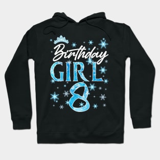 Winter Onederland 8th Birthday Girl Snowflake B-day Gift For Girls Kids Toddlers Hoodie